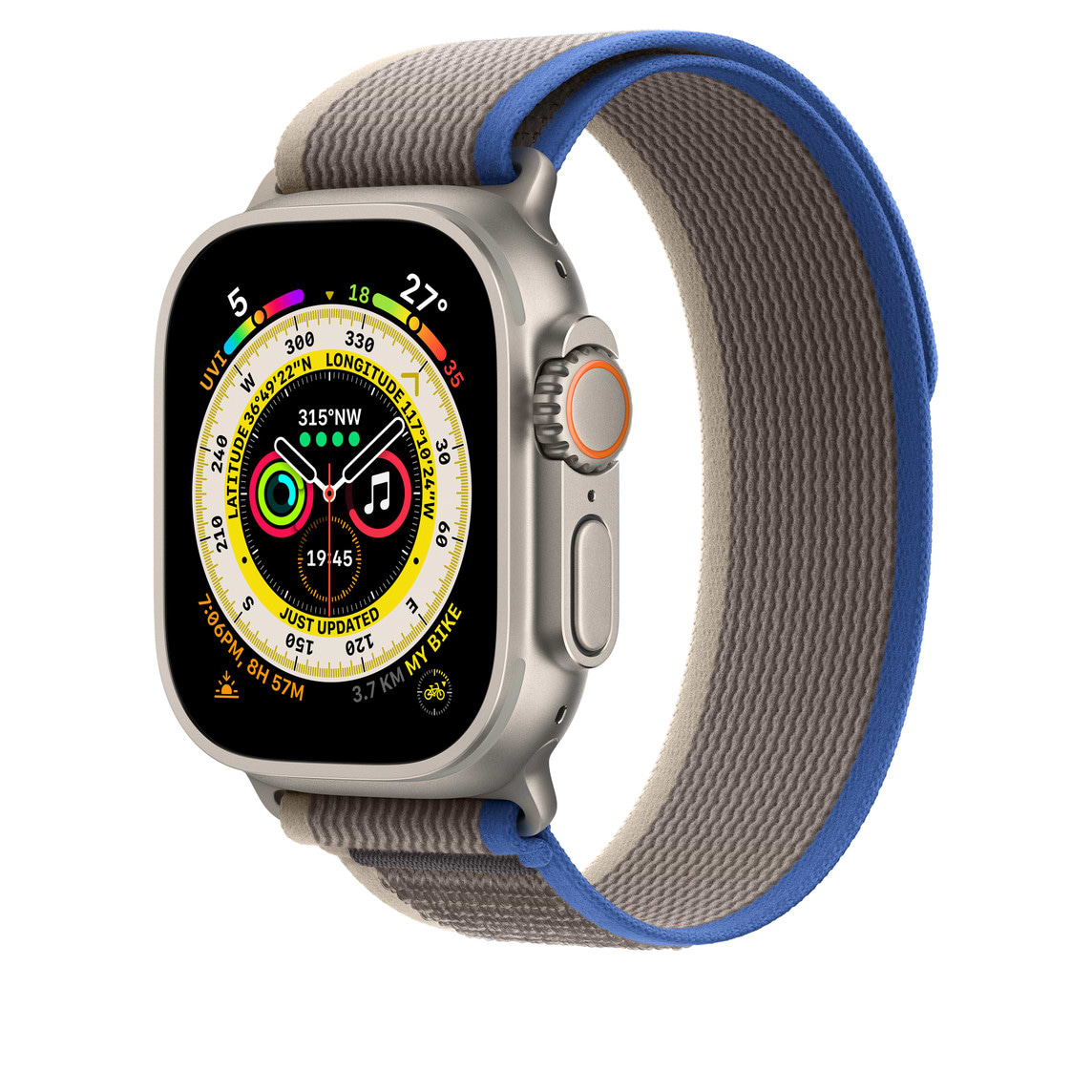 Ремінець для смарт-годинника Apple 49mm Blue/Gray Trail Loop - M/L