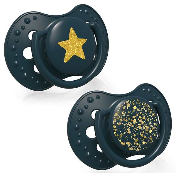 Фото - Симметричная пустышка Lovi Stardust 6-18 мес 2 шт. зеленая (22/894_green)