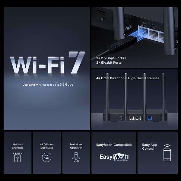 Фото - Маршрутизатор интернет WiFi7 Mercusys MR27BE
