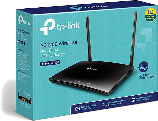 Фото - Маршрутизатор інтернет WiFi5+4G TP-Link Archer MR400