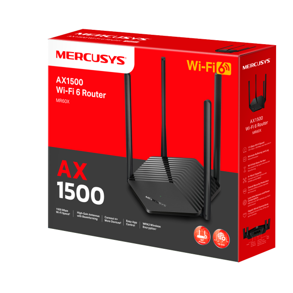 Фото - Маршрутизатор інтернет WiFi6 Mercusys MR60X