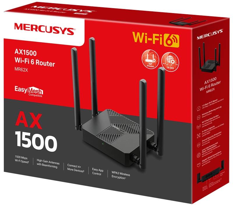 Фото - Уценка - Маршрутизатор интернет WiFi6 Mercusys MR62X