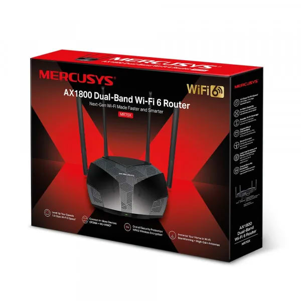 Фото - Маршрутизатор интернет WiFi6 Mercusys MR70X