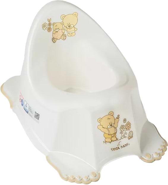 Фото - Горщик дитячий Tega Baby Ведмедики з антиковзаючою гумою Біла Перлина (MS-013-118)