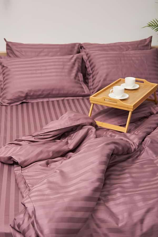 Фото - Комплект постільної білизни Moon&Star 143х210х2 нав. 2х40х60 Garnet Satin Stripe (MS-820000550)