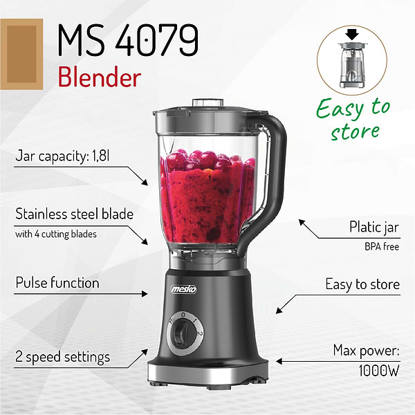 Фото - Блендер стаціонарний Mesko MS 4079 Black