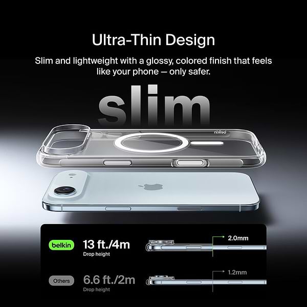 Фото - Чохол для смартфону Belkin for iPhone Air Magnetic Protective Clear (MSA033HQCL)