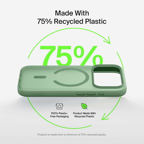 Фото - Чохол для смартфону Belkin for iPhone 17 Pro Max Magnetic Protective Grip Sage (MSA036HQSE)