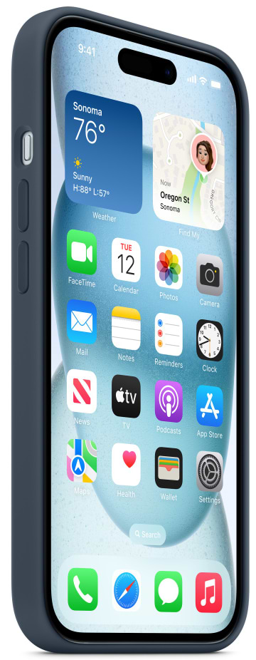 Фото - Чехол для смартфона Apple Silicone Case with MagSafe iPhone 15 Storm Blue (MT0N3)