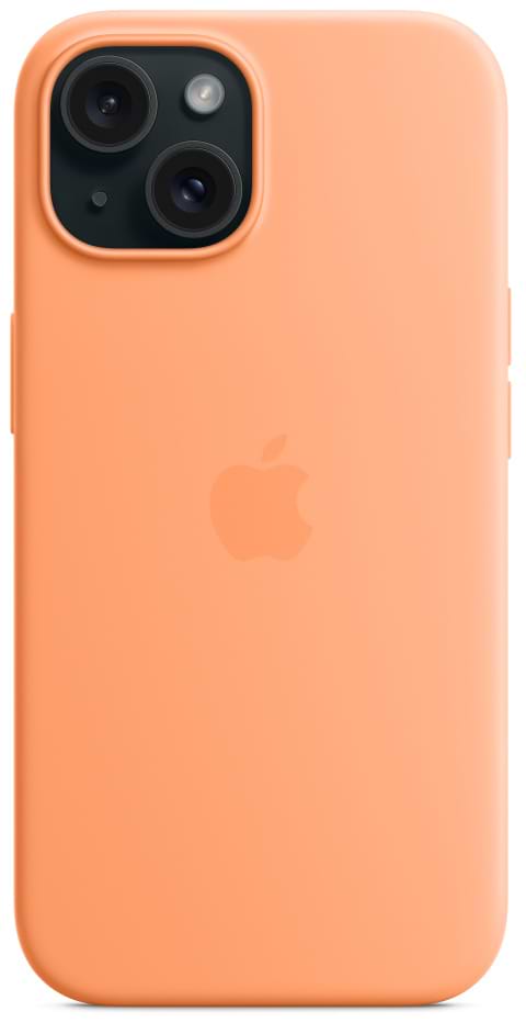 Фото - Чохол для смартфону Apple Silicone Case with MagSafe iPhone 15 Orange Sorbet (MT0W3)