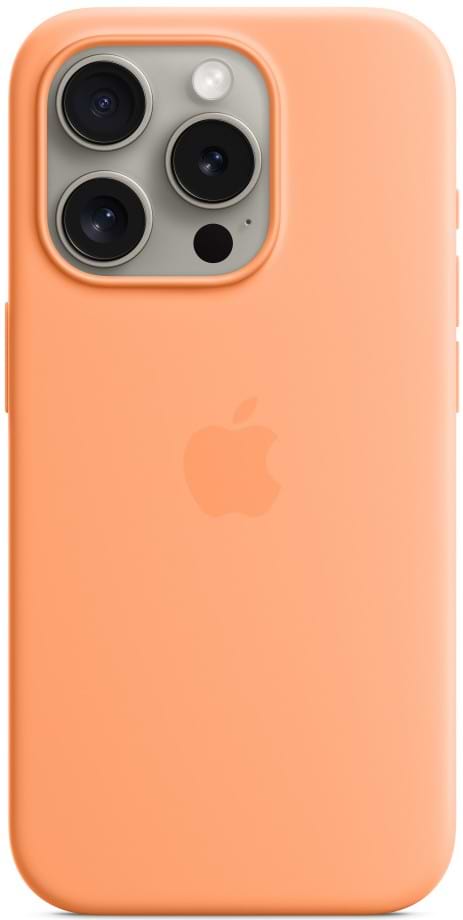 Чехол для смартфона Apple Silicone Case with MagSafe iPhone 15 Pro Orange Sorbet (MT1H3) - Фото 1