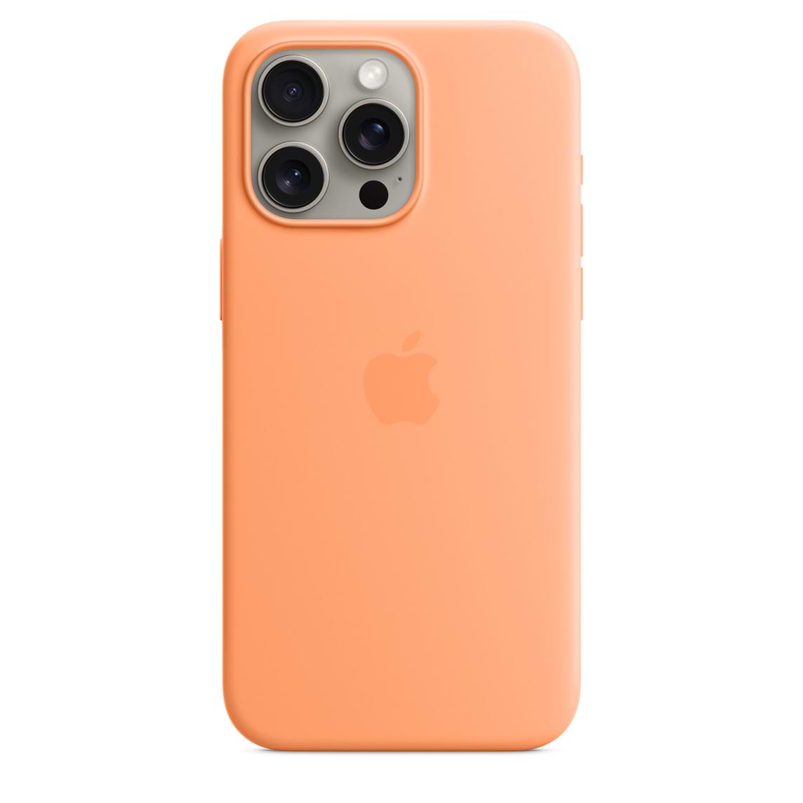Чехол для смартфона Apple Silicone Case with MagSafe iPhone 15 Pro Max Orange Sorbet (MT1W3) - Фото 1