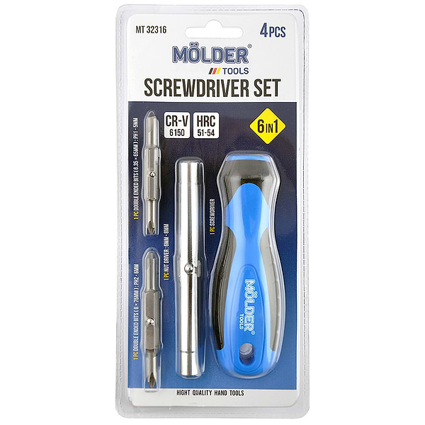 Фото - Викрутка зі змінними бітами Molder 6 в 1 (MT32316)