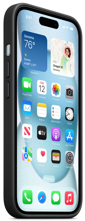 Фото - Чохол для смартфону Apple FineWoven Case with MagSafe iPhone 15 Black (MT393)