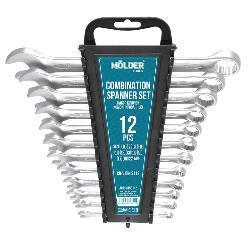 Набор комбинированных ключей Molder CR-V 12 шт. 6-22 мм (MT58112)