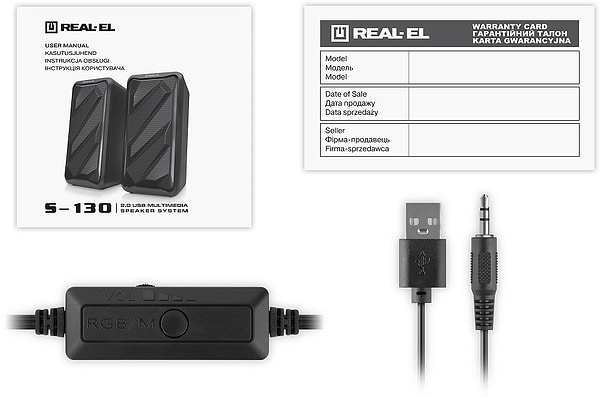 Фото - Комп'ютерна акустика компактна 2.0 REAL-EL S-130 Black (EL121100018)