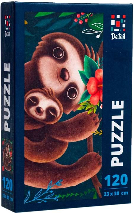 Пазлы картонные (5-7 лет) De.tail «Cute sloth» (120 элем.)(DT100-06)   	 - Фото 1