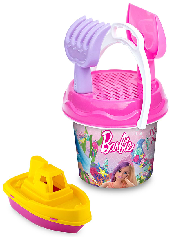 Фото - Набор для игры в песочнице dede в корзине Barbie (03470)