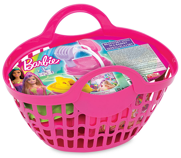 Фото - Набор для игры в песочнице dede в корзине Barbie (03470)