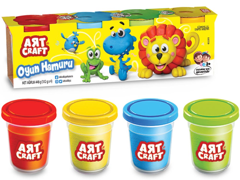 Лепка из теста dede 4 цвета Art Craft 448 г (03281)