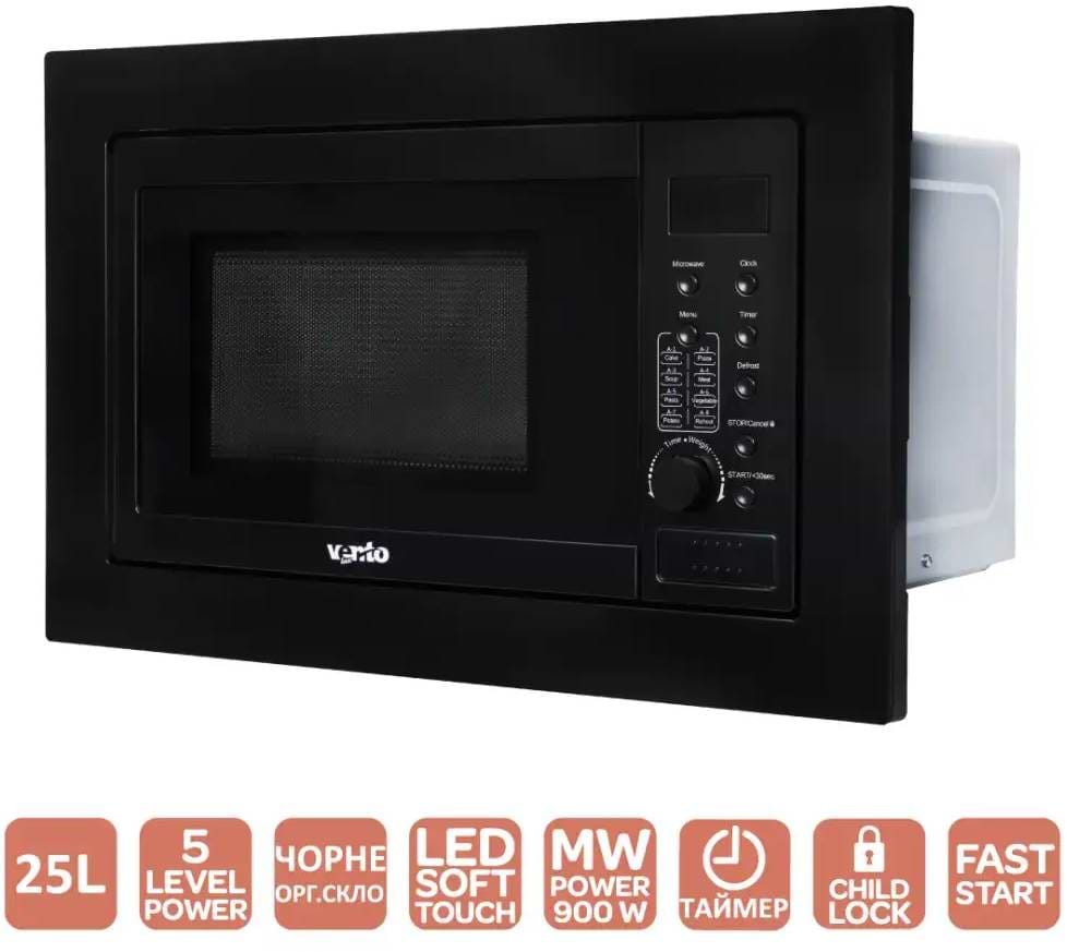 Фото - Мікрохвильова піч (НВЧ) вбудована Ventolux MWBI 25 BK ST