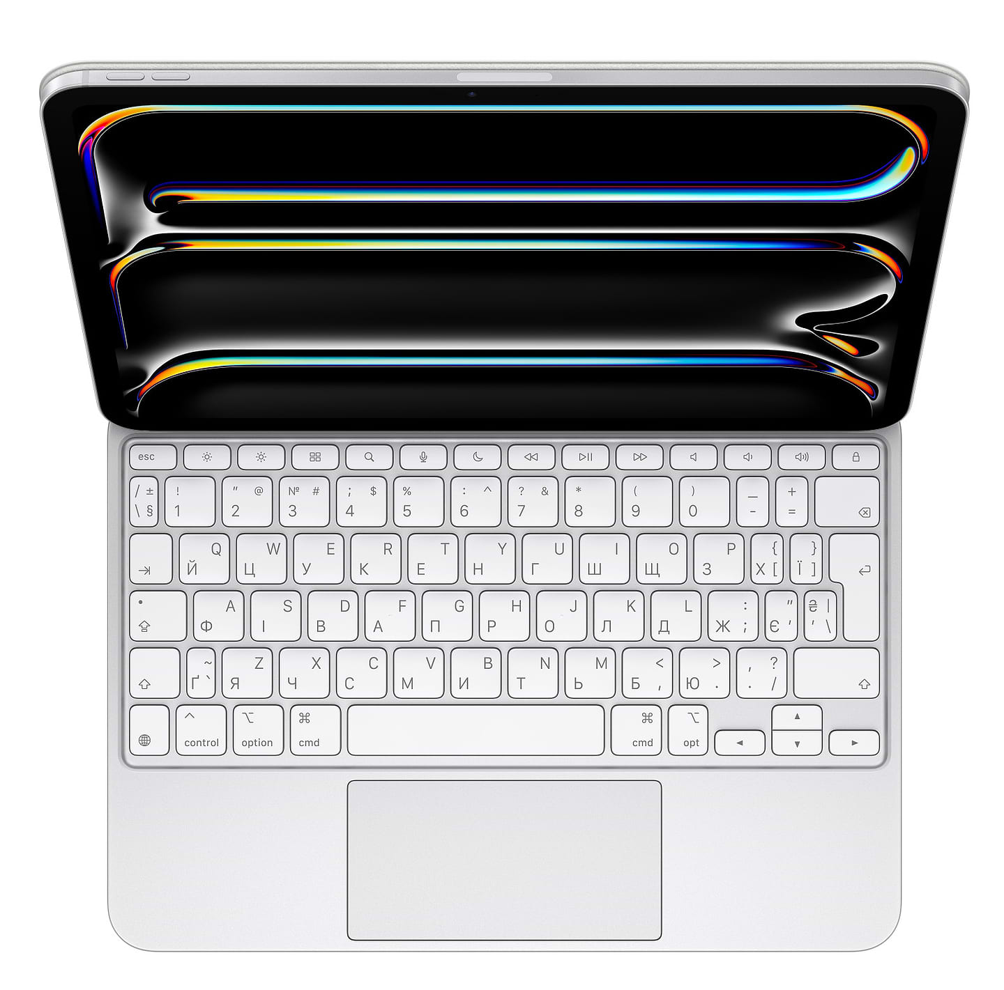 Чехол-клавиатура для планшета Apple Magic Keyboard for iPad Pro 11 inch (M4) - Ukrainian - White (MWR03UA/A) - Фото 1