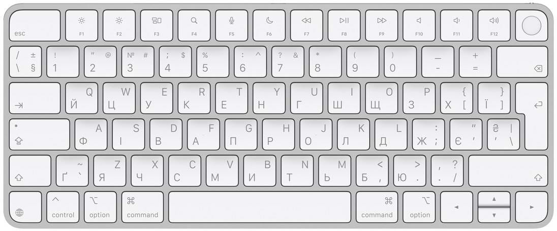 Клавіатура бездротова Apple Magic Keyboard with Touch ID UA Bluetooth/USB-C White (MXCK3UA/A) - Фото 1