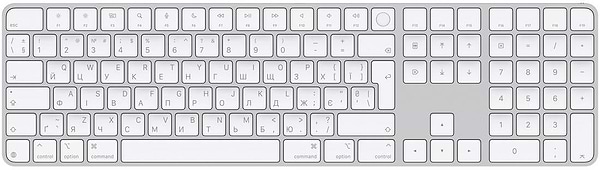 Фото - Клавіатура бездротова Apple Magic Keyboard with Touch ID UA and Numeric Keypad (MXK73UA/A)