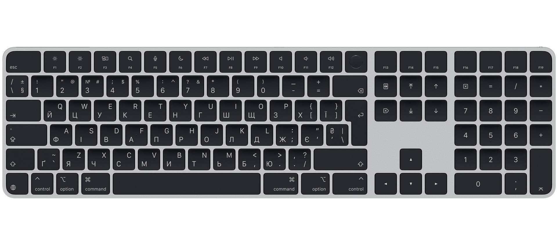 Клавиатура беспроводная Apple Magic Keyboard with Touch ID and Numeric Keypad Black (MXK83UA/A) - Фото 1