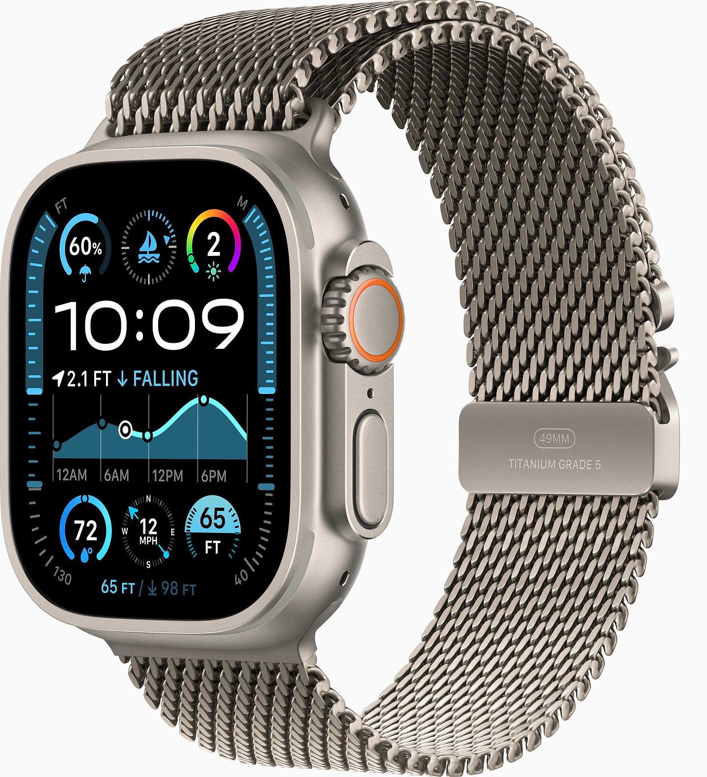Смарт-часы Apple Watch Ultra 2 GPS 49mm Natural Titanium Case with Natural Titanium Milanese Loop - L - Фото 1
