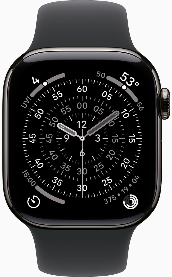 Фото - Смарт-годинник Apple Watch Series 11 GPS + eSIM 42mm Slate Titanium Case with Black Sport Band - M/L