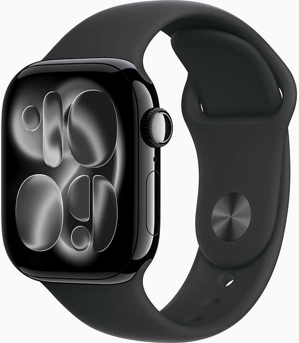 Фото - Смарт-годинник Apple Watch Series 11 GPS + eSIM 42mm Jet Black Aluminium Case with Black Sport Band - S/M