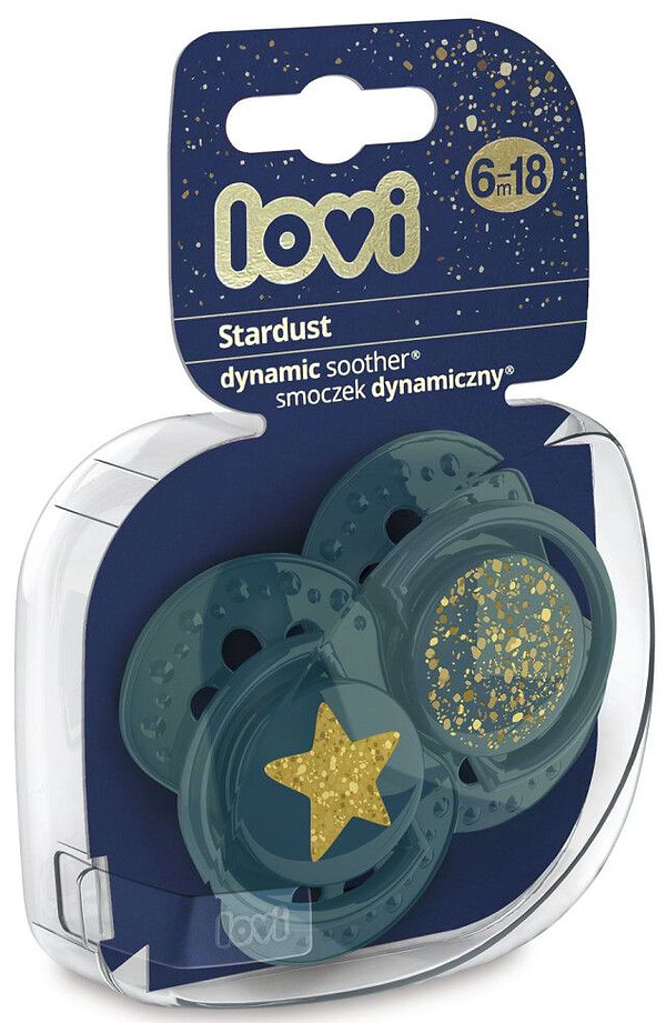 Фото - Симметричная пустышка Lovi Stardust 6-18 мес 2 шт. зеленая (22/894_green)