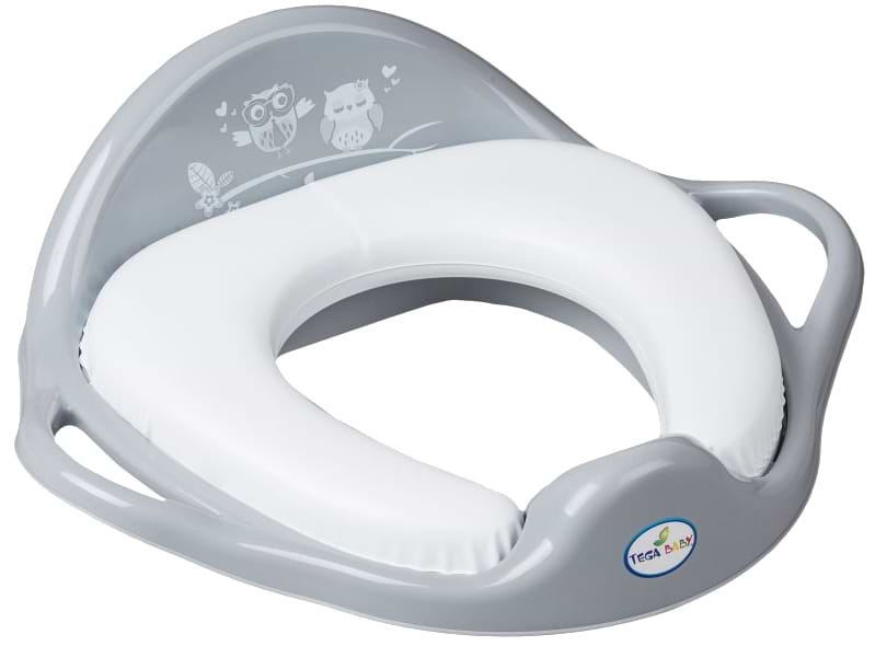 Детская накладка на унитаз мягкая Tega Baby Сова Серый (SO-020-106) - Фото 1