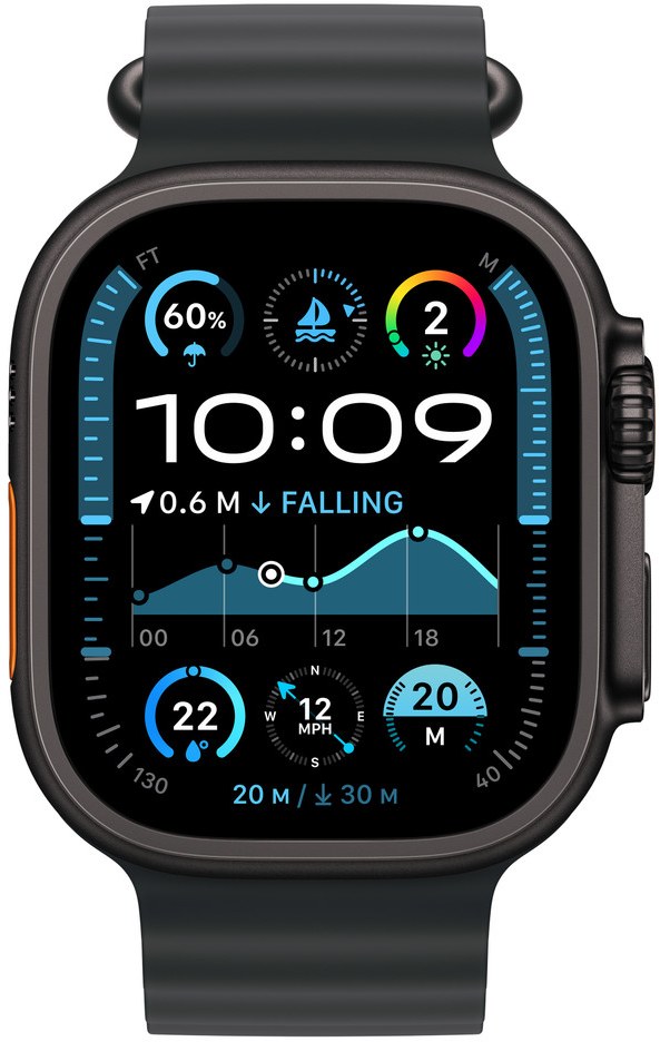 Фото - Ремінець для смарт-годинника Apple 49mm Black Ocean Band - Black Titanium Finish (MYPD3ZM/A)