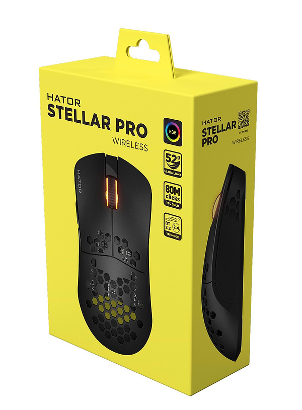 Фото - Мышь беспроводная игровая Hator Stellar PRO Wireless Вlack (HTM-550)