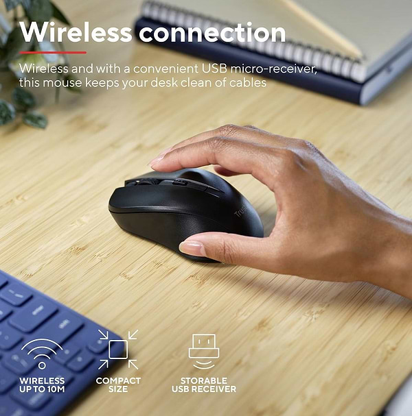 Фото - Мышь беспроводная Trust MYDO SILENT WL Black (25084)