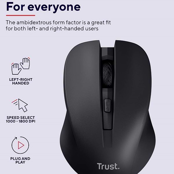 Фото - Мышь беспроводная Trust MYDO SILENT WL Black (25084)