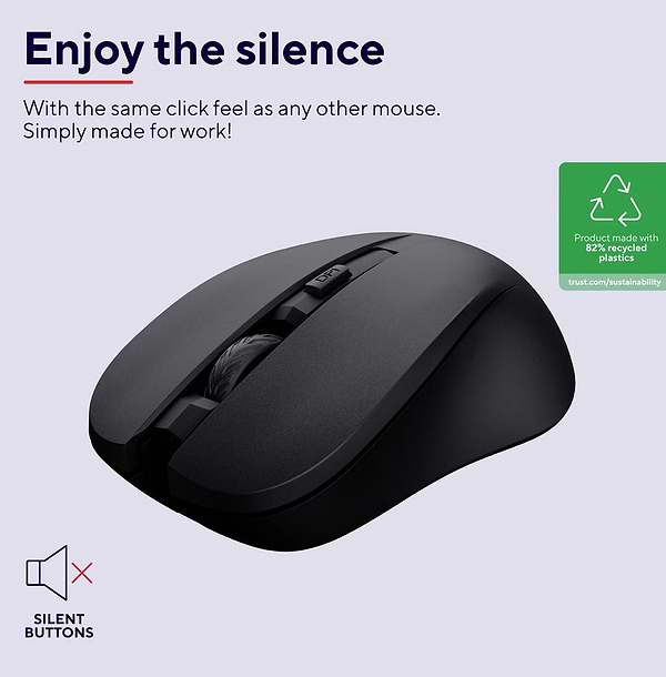 Фото - Мышь беспроводная Trust MYDO SILENT WL Black (25084)