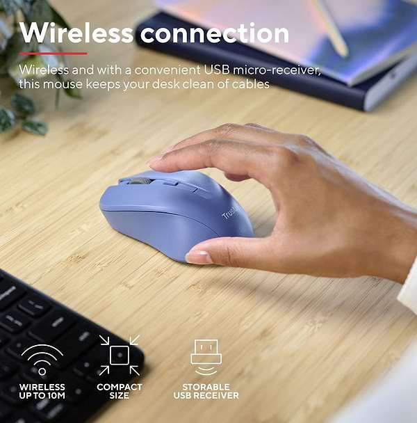 Фото - Миша бездротова Trust MYDO SILENT WL Blue (25041)