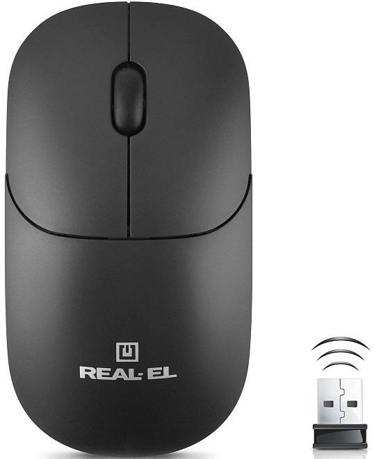 Фото - Миша бездротова REAL-EL RM-313 W Black (EL123200042)