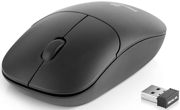 Фото - Миша бездротова REAL-EL RM-313 W Black (EL123200042)
