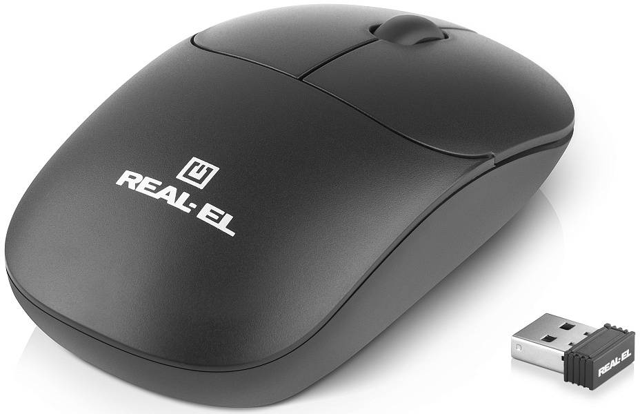 Фото - Миша бездротова REAL-EL RM-313 W Black (EL123200042)