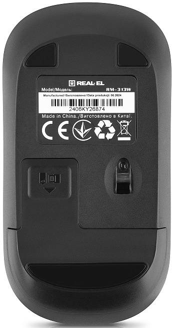 Фото - Миша бездротова REAL-EL RM-313 W Black (EL123200042)