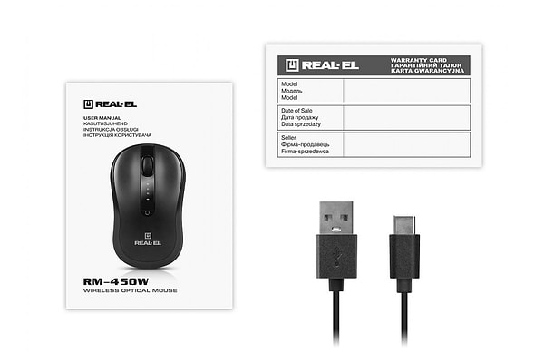 Фото - Миша бездротова REAL-EL RM-450W Black
