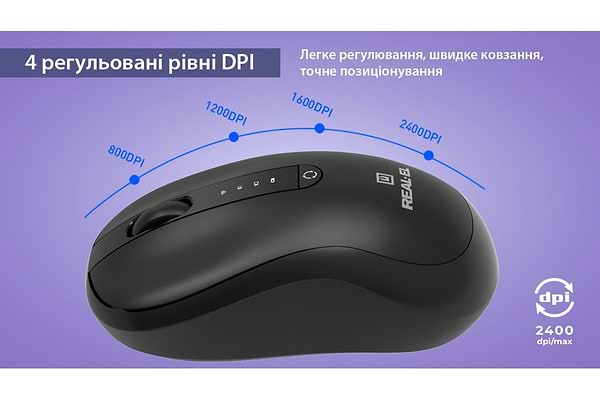 Фото - Миша бездротова REAL-EL RM-450W Black
