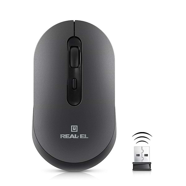 Фото - Мышь беспроводная REAL-EL RM-470W Dark Gray (EL123200049)