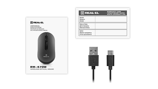 Фото - Мышь беспроводная REAL-EL RM-470W Dark Gray (EL123200049)