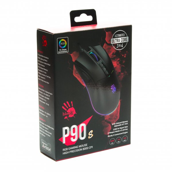 Фото - Мышь проводная игровая Bloody P90s Stone Black