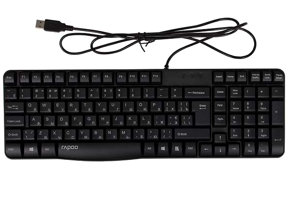 Фото - Клавіатура дротова rapoo N2400 Black